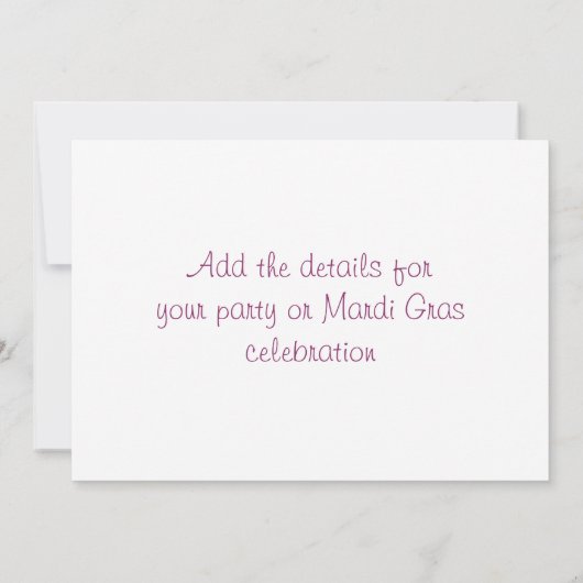 マスクの招待状 招待状 (裏面)