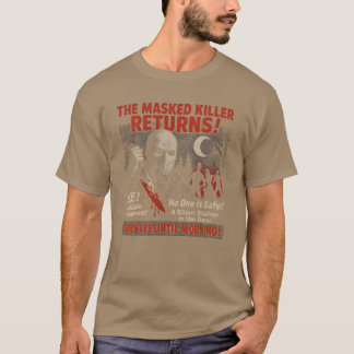 マスクの殺人鬼が帰ってきたスプラッターホラー映画のポスター ビンテージ Tシャツ