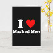 マスクの男性のデザインが好き カード (黄色い花)