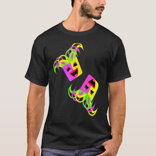 マスクの笑い鮮やか色 Tシャツ (正面)