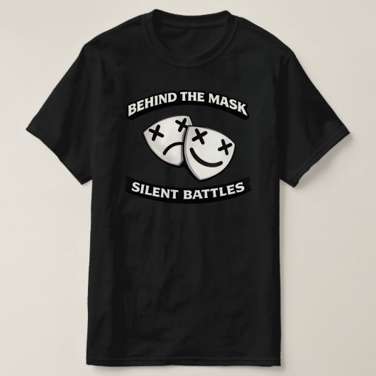 マスクの裏側 沈黙の戦い 都市グラフィック Tシャツ (デザイン正面)