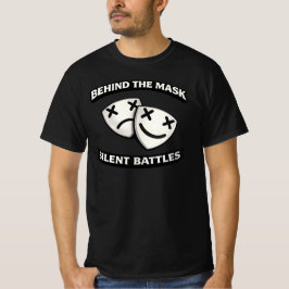マスクの裏側 沈黙の戦い 都市グラフィック Tシャツ