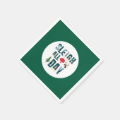 マスクはっきりした文字冬のシーン'Sleigh All Day' スタンダードカクテルナプキン (角)