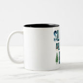 マスクはっきりした文字冬のシーン'Sleigh All Day' ツートーンマグカップ (左)