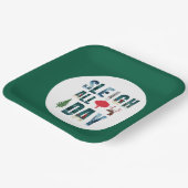 マスクはっきりした文字冬のシーン'Sleigh All Day' ペーパープレート (傾斜あり)