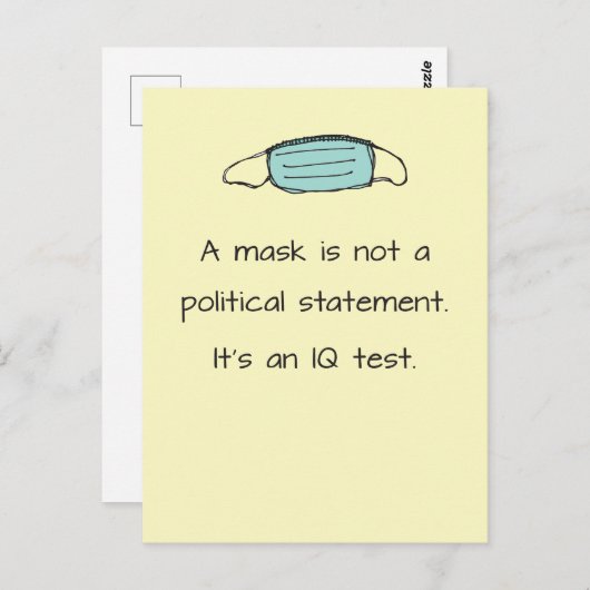 マスクは政治的メッセージではない：知能テストだ ポストカード (正面/裏面)