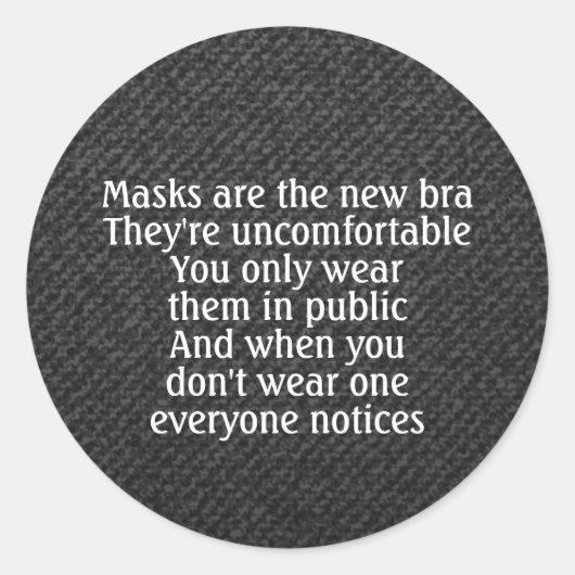 マスクは新しいブラジャーのジョークの黒 ラウンドシール (正面)