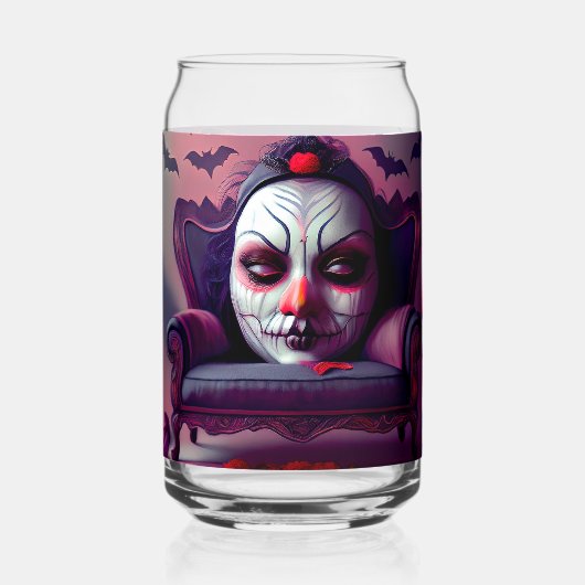 マスクは肘掛け椅子の後ろから見える ガラス缶 (正面)