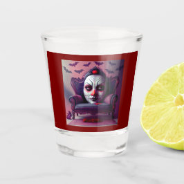 マスクは肘掛け椅子の後ろから見える ショットグラス