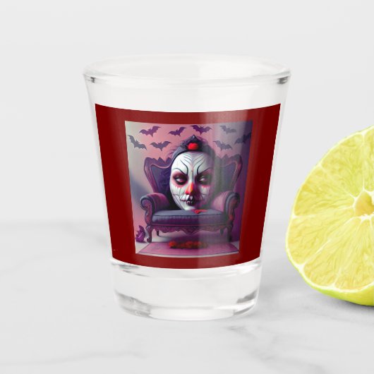 マスクは肘掛け椅子の後ろから見える ショットグラス (正面)