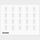 マスクをしたかわいいシマウマ STAY SAFE CUTE ZEBRA WEARING MASK 丸 ラウンドシール (シート)