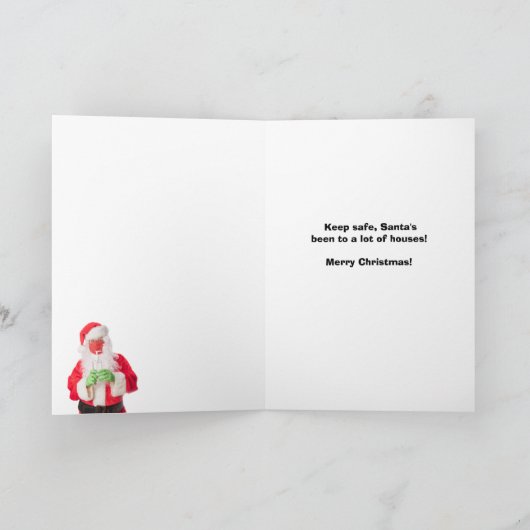マスクをしたサンタ2020年のクリスマス シーズンカード (内部)