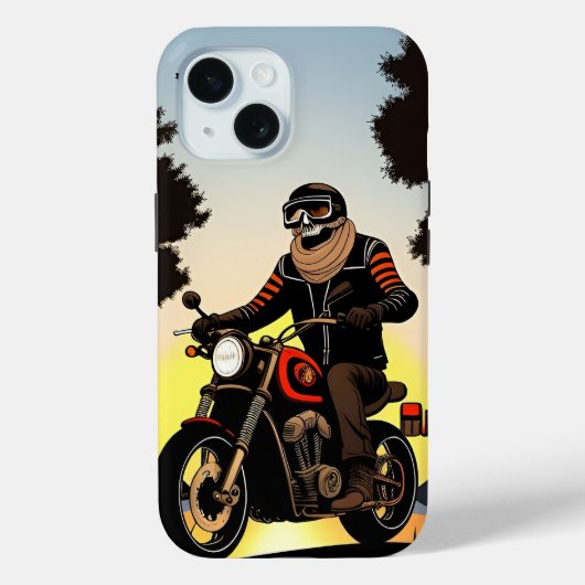🏍️ マスクをしたドクロのバイク乗り スピード感 Case-Mate iPhoneケース (裏面)