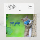 マスクをした幸せなリスの回復おめでとうポストカード ポストカード (正面/裏面)