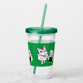 マスクをした猫たちの線画 アクリルタンブラー (裏面)