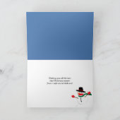 マスクをした雪だるまカップルと一緒にクリスマスを楽しもう シーズンカード (内部)