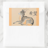 マスクをした鹿のステッカー 長方形シール (バッグ)