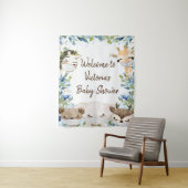 マスクを付けた動物の男の子 ベビーシャワー 背景 タペストリー (インサイチュ)