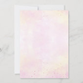 マスクを付けた赤ちゃんゾウの女の子とズームベイビーシャワーパーティー、マスクを付けたかわいいピンクの 招待状 (裏面)