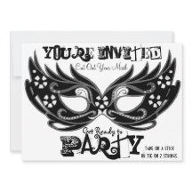 「マスクを切り取る」仮装パーティの招待状