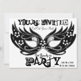 「マスクを切り取る」仮装パーティの招待状 招待状