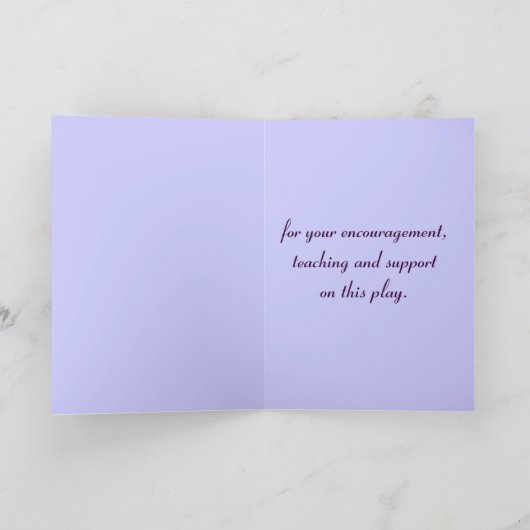 マスクを持つ私の戯曲先生にありがとう: 演劇 サンキューカード (内部)