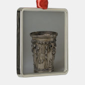 マスクを握る骨組を搭載するゴブレットのエンボス メタルオーナメント (右)