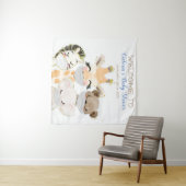 マスクを着けた動物の男の子 ベビーシャワー SQ 背景 タペストリー (インサイチュ(横))