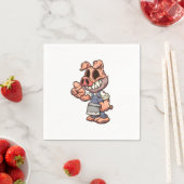 マスクを着て沈黙を作る漫画の豚 スタンダードカクテルナプキン (インサイチュ)