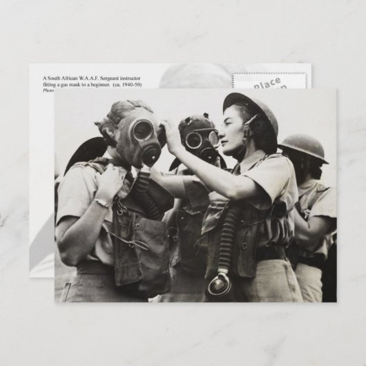 マスクを着用したWAAF ポストカード (正面/裏面)