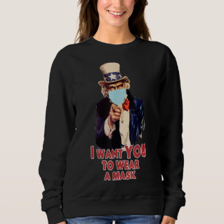 マスクを衣服して欲しい – おもしろい Uncle Sam USA スウェットシャツ