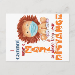 マスクを衣服できません – ライオン ポストカード