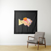 マスクアートを身に着けた顔ポップ・アートの女王 タペストリー (インサイチュ(横))