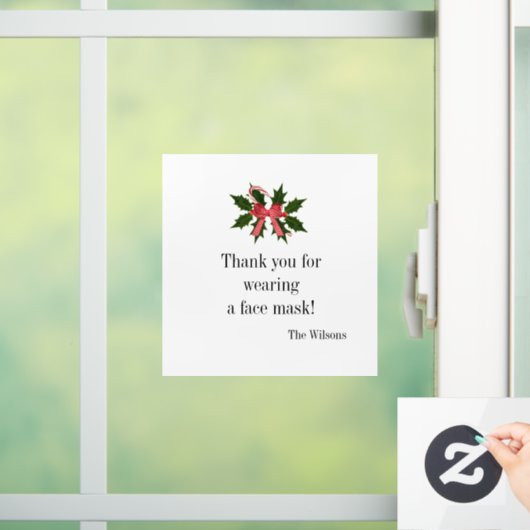 マスクウィンドウを貼ってくれてありがとう顔 ウィンドウサイン (ホーム)