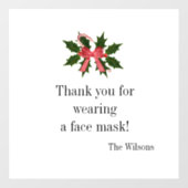 マスクウィンドウを貼ってくれてありがとう顔 ウィンドウサイン (シート)