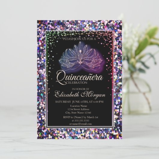 マスクエレガントモダン、ダイアモンズシークンズキンセアニェラ 招待状 (スタンド正面)