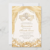 マスクエレガント仮装金ゴールドキンセアニェラ 招待状 (正面)