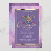 マスクカラフルホログラフィッククインセニェラ 招待状 (正面/裏面)