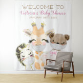 マスクガールベビーシャワー付き動物XL背景 タペストリー (インサイチュ)