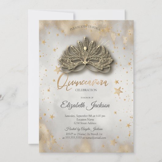 マスクシナルスターズ金ゴールドキンセアニェラ 招待状 (正面)