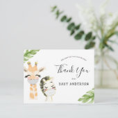 マスクシャワー付きベビーアニマルお世話になっております ポストカード (スタンド正面)