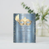 マスクダイアモンズブルーメタリックスイート16 インビテーションポストカード (スタンド正面)