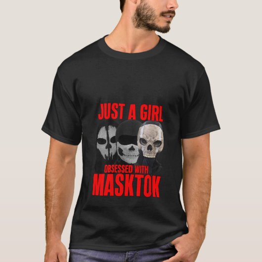 マスクトックとbooktokの本の読み過ぎにハマる女性 tシャツ (正面)