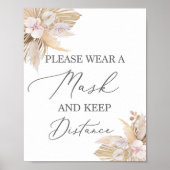 マスクパンパスグラスサインを衣服して ポスター (正面)