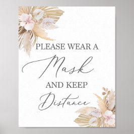 マスクパンパスグラスサインを衣服して ポスター