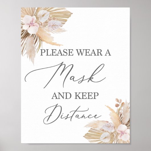 マスクパンパスグラスサインを衣服して ポスター (正面)