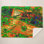 マスクパーティーまたは絵を描オレンジと緑のカーニバル シェルパブランケット (正面(横))