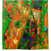 マスクパーティーまたは絵を描オレンジと緑のカーニバル シャワーカーテン (正面)