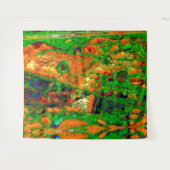 マスクパーティーまたは絵を描オレンジと緑のカーニバル タペストリー (正面(横))