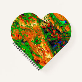 マスクパーティーまたは絵を描オレンジと緑のカーニバル ノートブック